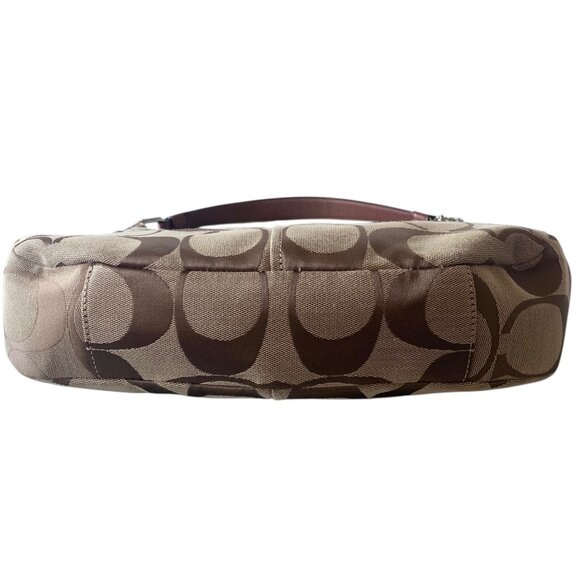 COACH Brown + Tan Signature Canvas + Leather Chelsea Ashlyn Women's Hobo Bag - Picture 8 of 10